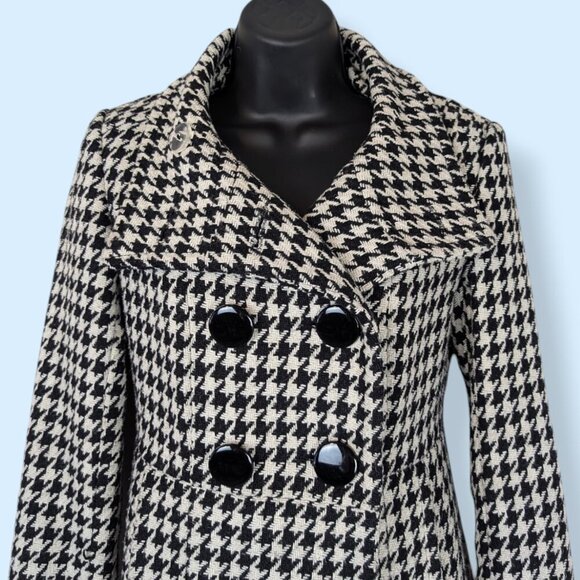 Costa Blanca Wool Blend Houndstooth Coat - Picture 3 of 8